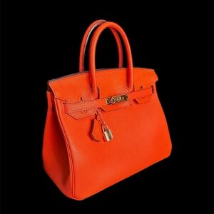 "Birkin" Style Leather Handbag Women's Bag